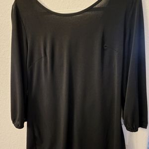Black low back blouse with bow